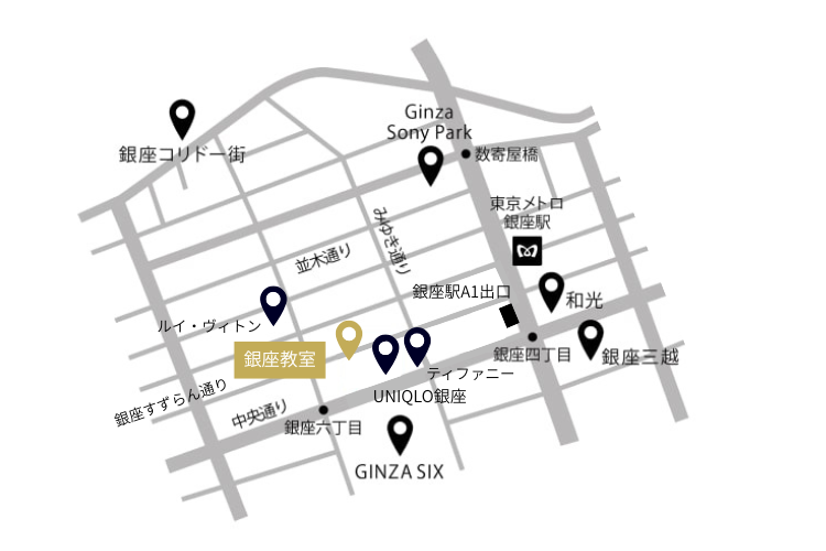 銀座教室の案内地図